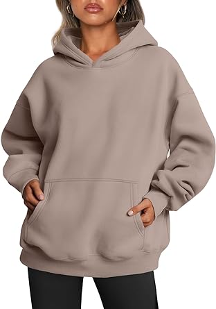 Women's Fleece Pullover Hoodie Coffee Grey